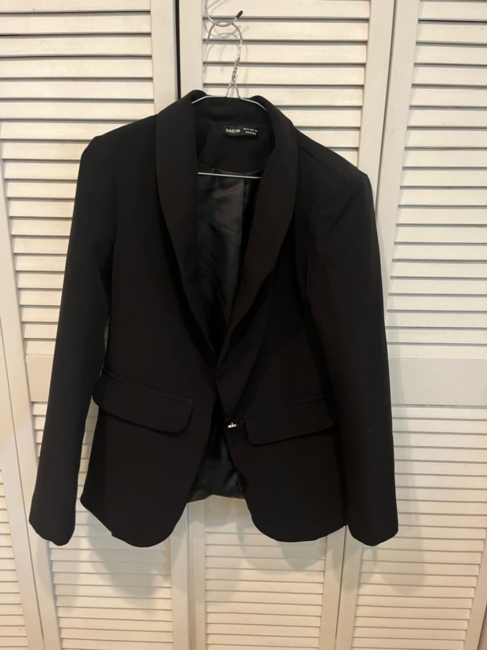 SHEIN Black Shawl Collar Tailored Blazer